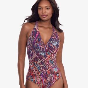 Miraclesuit wrapsody Paisley One-Piece Sz 14